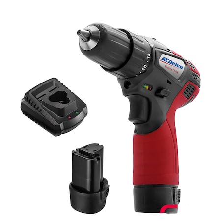Acdelco G12 12V Cordless 3/8" Chuck 2-Speed Drill Driver, 2-Battery Kit ARD12119P